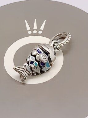 Pandora Blue Scaled Fish Dangle Charm